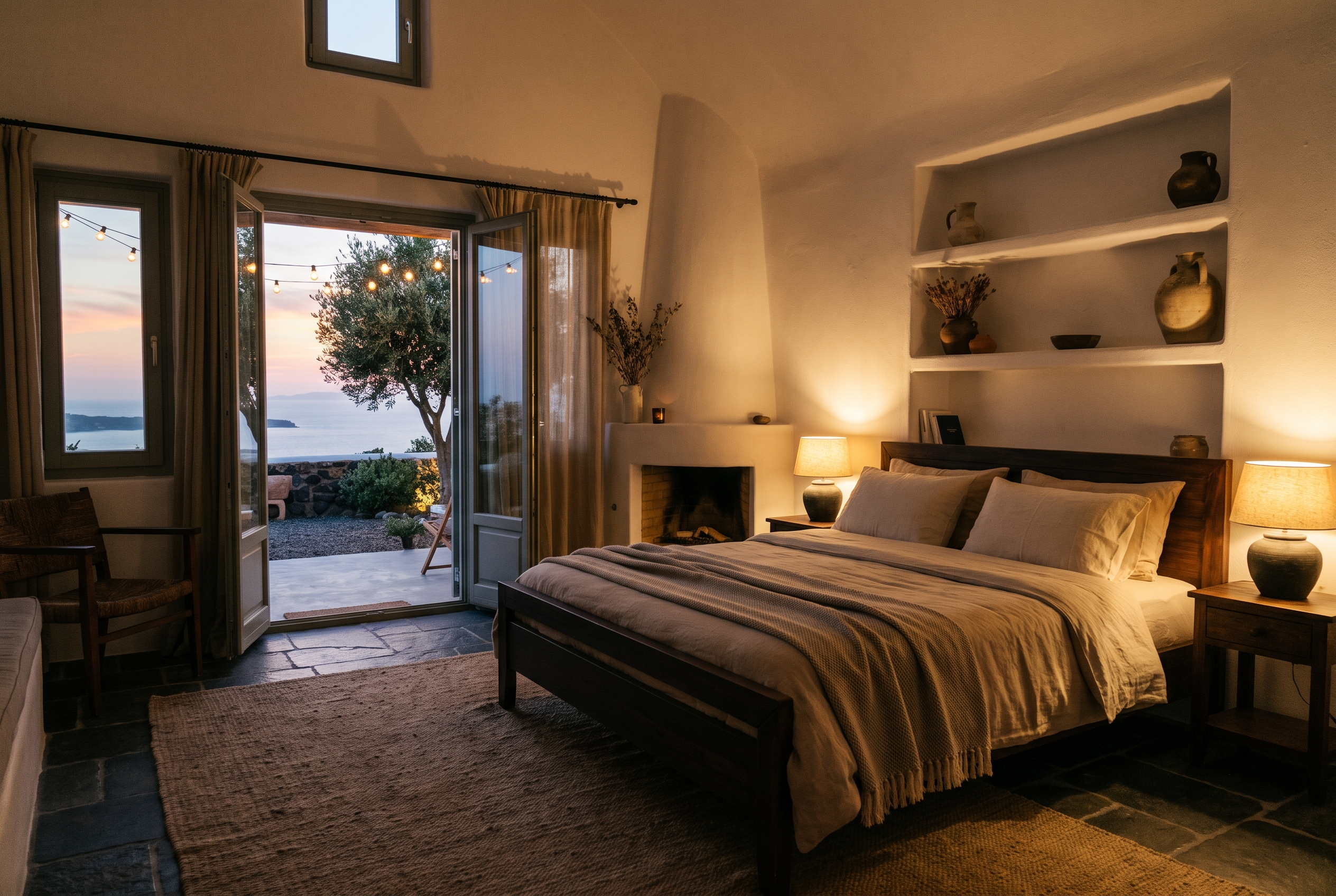 Studio Suite interior with garden terrace