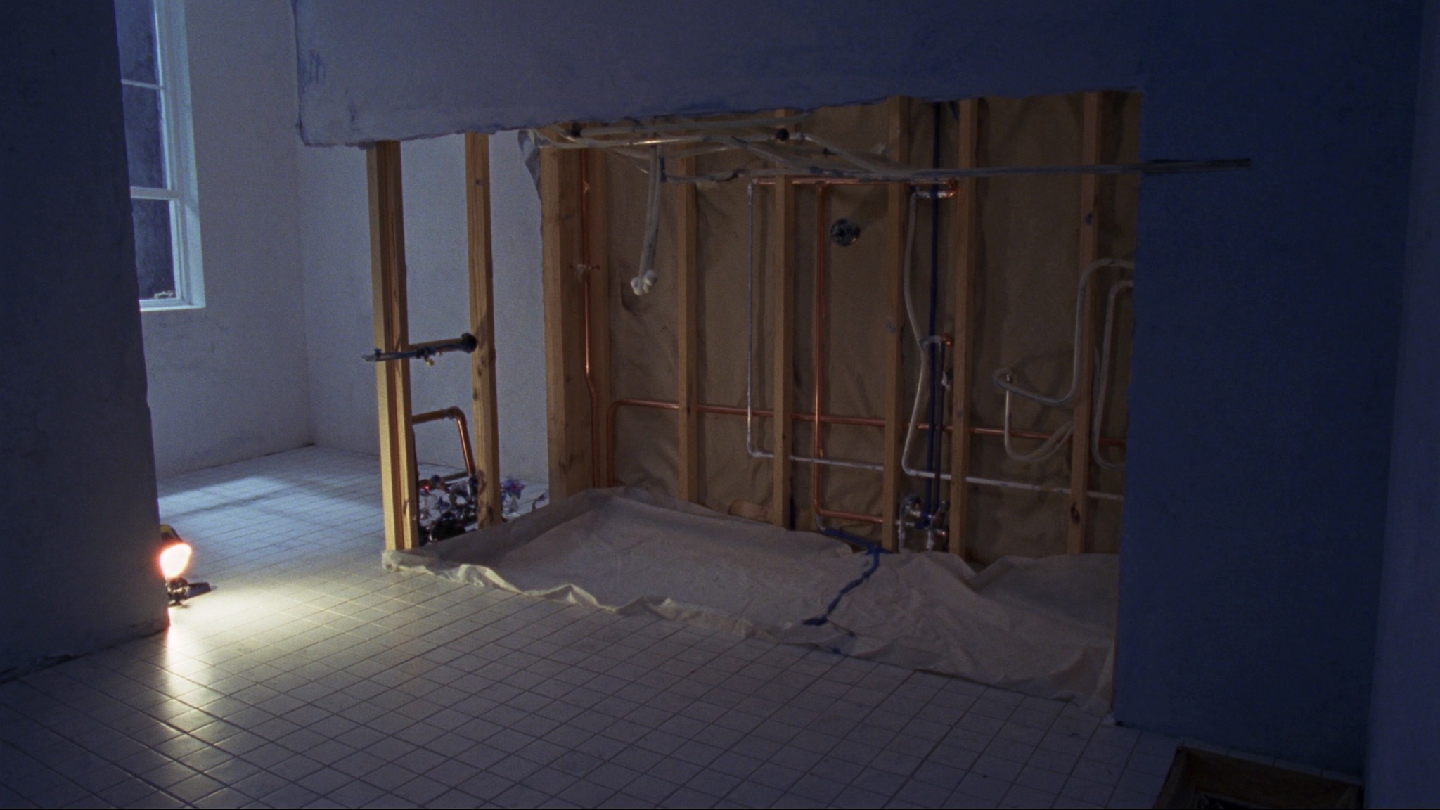 Bathroom repipe with exposed copper piping